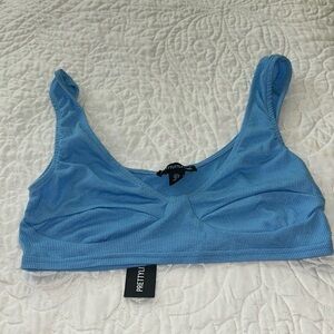 Blue soft ribbed bralette